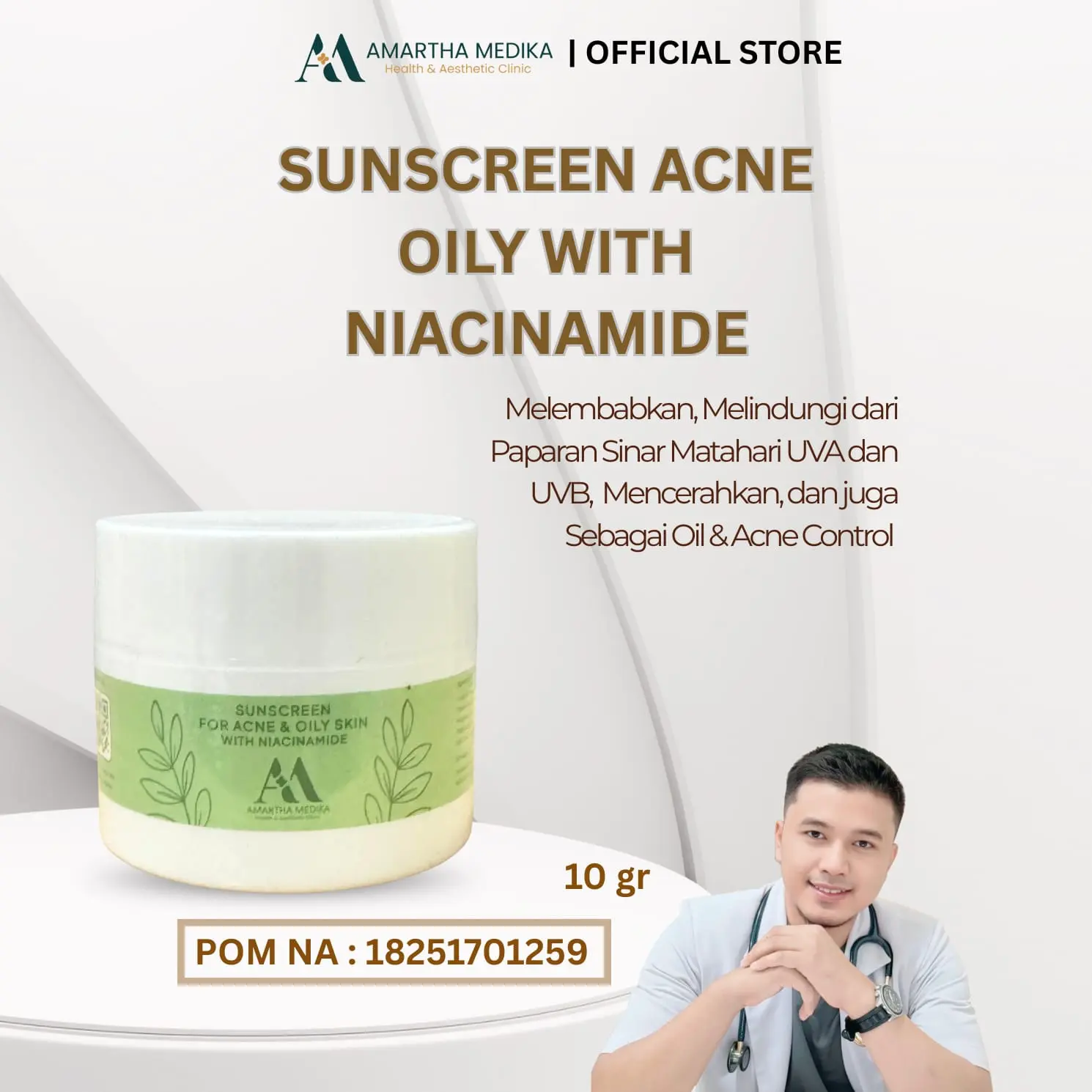 Produk Skincare Sunscreen Acne & Oil With Niacinamide Amartha Medika
