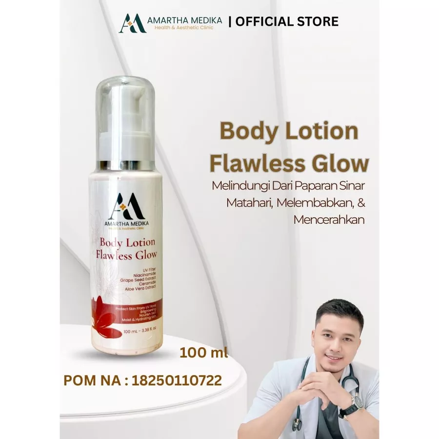 Produk Skincare Body Lotion Flawless Glow dari Amartha Medika